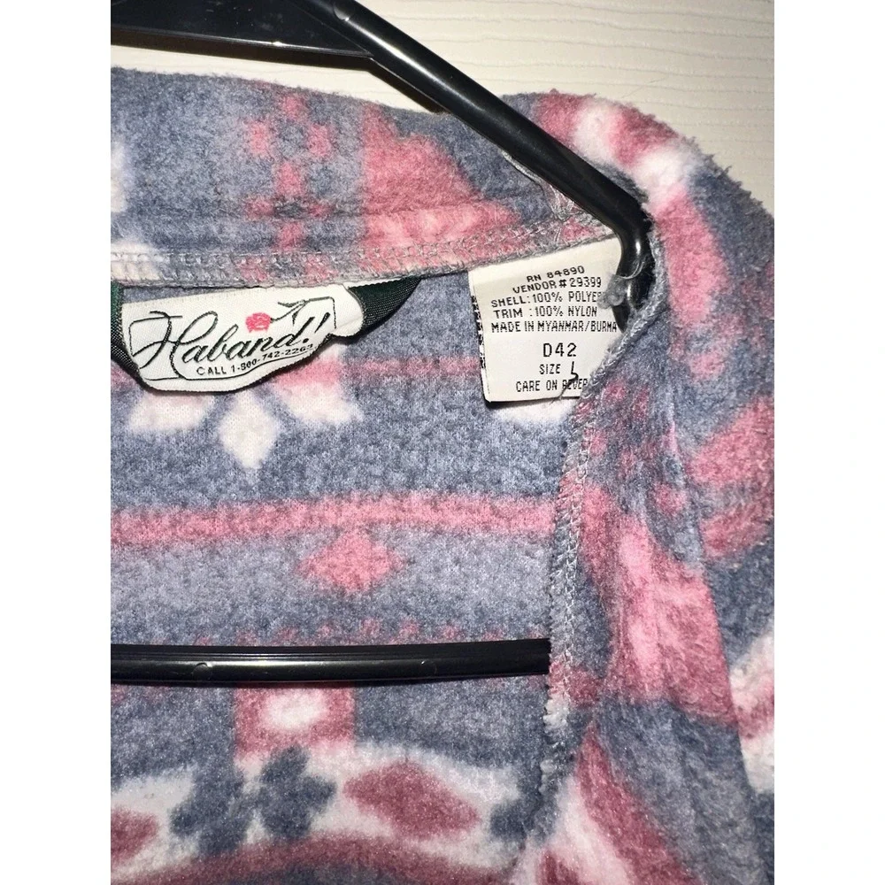 Haband Women's Gray Fleece Zip Up Jacket Size Large